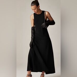 J.Crew Long A-line dress in drapey crepe